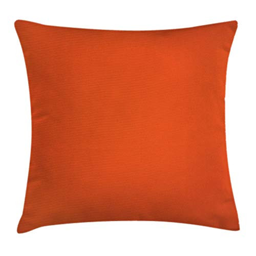Ambesonne Orange Throw Pillow Cushion Cover, Plain Background Illustration with Warm Hot Colors Retro Style Bohemian Design Artwork, Decorative Square Accent Pillow Case, 16 X 16 Inches, Orange