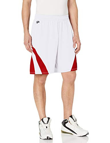 Intensity Men's Weave Basketball Shorts White-Scarlet X-Large