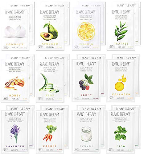 Ballon Blanc Therapy Face Facial Masks Sheet  Nutritional Mask Korean Skin Care  24 Sheets