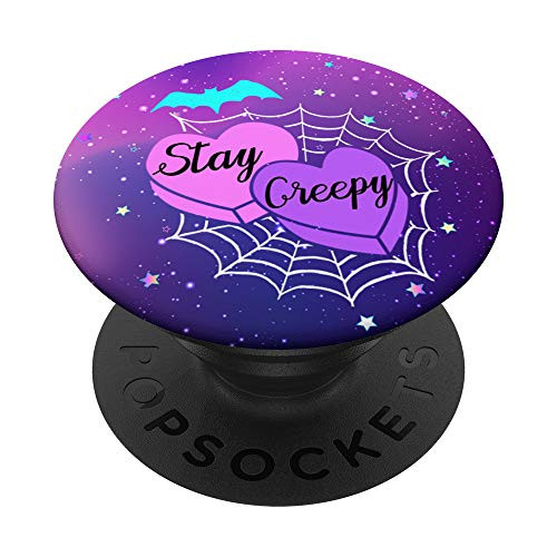 Pastel Goth Stay Creepy Heart Spider Web Bat Celestial PopSockets PopGrip- Swappable Grip for Phones and Tablets Pastel Goth Stay Creepy Heart Spider Web Bat Celestial PopSockets PopGrip- Swappable Grip for Phones and Tablets