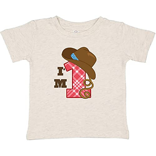 inktastic Cowboy 1st Birthday Baby T-Shirt 12 Months Retro Heather Natural 197d7