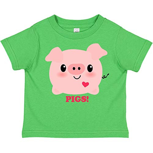 inktastic Kawaii I Love Pigs Toddler T-Shirt 3T Apple Green 26c50