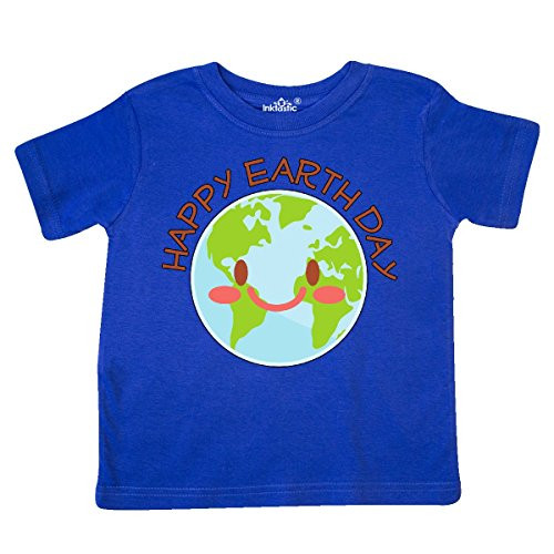 inktastic Happy Earth Day Toddler T-Shirt 5-6 Royal Blue 2f4f2