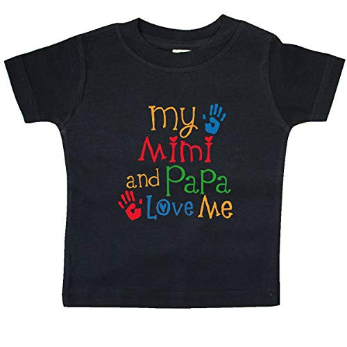 inktastic Mimi and Papa Love Me Baby T-Shirt 6 Months Black
