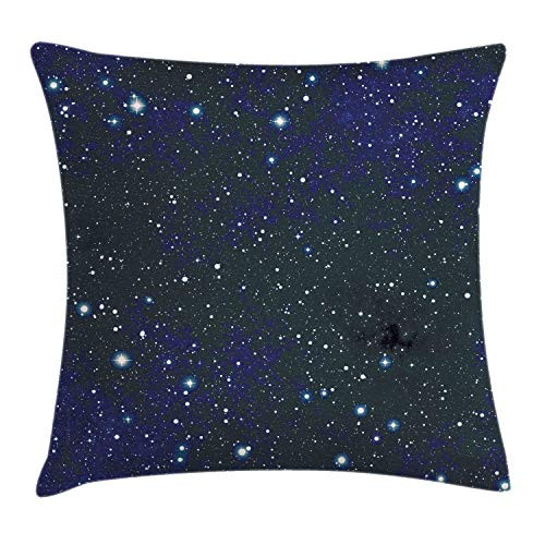 Ambesonne Night Throw Pillow Cushion Cover, Composition with Dots Night Sky Theme Abstract Style Arrangement Cosmos Concept, Decorative Square Accent Pillow Case, 16 X 16 Inches, Dark Blue White Ambesonne Night Throw Pillow Cushion Cover, Composition with Dots Night Sky Theme Abstract Style Arrangement Cosmos Concept, Decorative Square Accent Pillow Case, 16 X 16 Inches, Dark Blue White