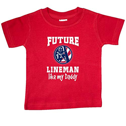 inktastic Future Lineman Like Daddy Baby T-Shirt 18 Months Red