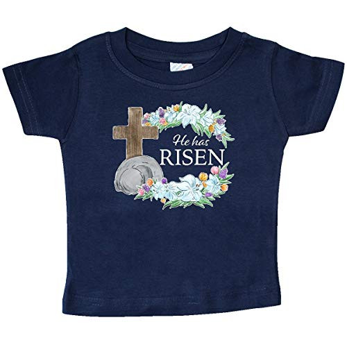 inktastic Easter He Has Risen with Cross and Baby T-Shirt 12 Months Navy 3a455