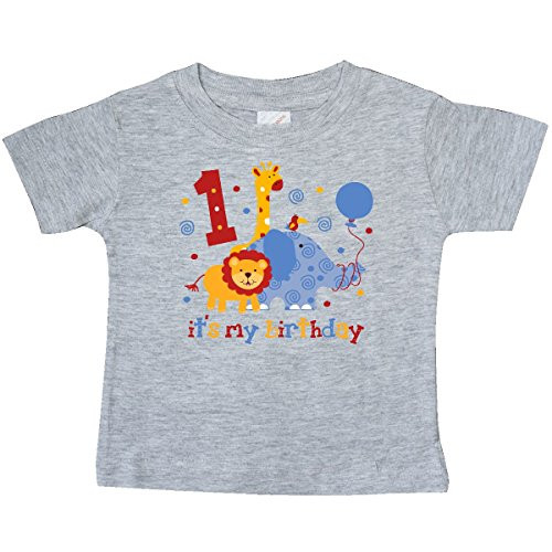 inktastic Safari 1st Birthday Baby T-Shirt 18 Months Heather Grey