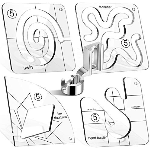 4 Pieces Free-Motion Quilting Template with Low Shank Ruler Foot Machine Quilting Stipple Ruler Template 3.0 mm Thick Transparent Acrylic Template for Quilting on Domestic Machine 4 Pieces Free-Motion Quilting Template with Low Shank Ruler Foot Machine Quilting Stipple Ruler Template 3.0 mm Thick Transparent Acrylic Template for Quilting on Domestic Machine