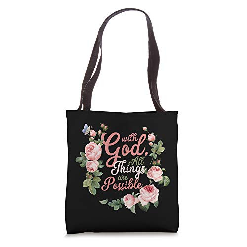 With God All Things Are Possible Prayer Bible Verse Tote Bag With God All Things Are Possible Prayer Bible Verse Tote Bag