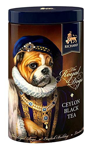 Richard Tea The Royal Dogs Ceylon Leaf Gift Tin 80g-6.91oz -English Bulldog-
