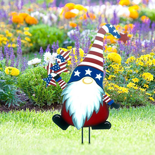Patriotic Gnomes Yard Signs with Stake 4th of July Independence Day Sam Gnome Outdoor Decoration for Garden Lawn Patio Porch American Yard Sign for Veteran Memorial Day -B- Patriotic Gnomes Yard Signs with Stake 4th of July Independence Day Sam Gnome Outdoor Decoration for Garden Lawn Patio Porch American Yard Sign for Veteran Memorial Day -B-