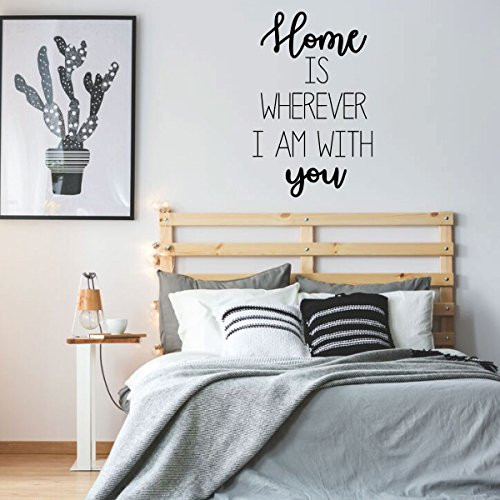 Family Wall Decal - Home Is Wherever I'm With You - Vinyl Art for Living Room Bedroom or Home Decor