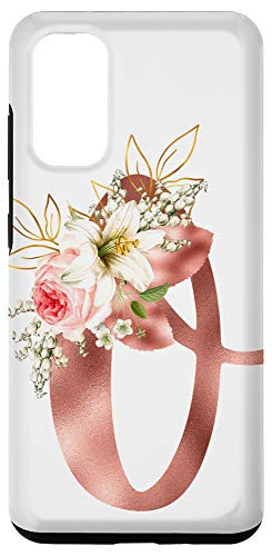 Galaxy S20 First Name Initial O Monogram Rose Pink Floral Case