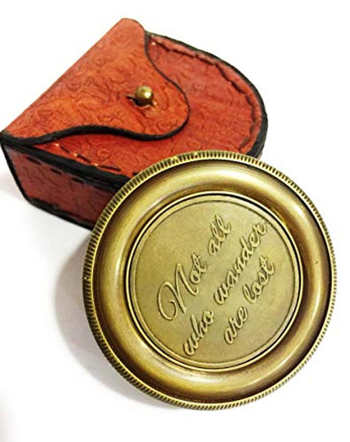 NauticalMart Marine Nautical Compass Not All Who Wander are Lost Compass with Case NauticalMart Marine Nautical Compass Not All Who Wander are Lost Compass with Case