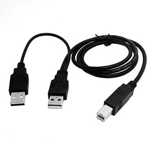 FASEN Dual USB 2.0 Male to Standard B Male Y Cable 80cm for Printer  and  Scanner  and  External Hard Disk Drive