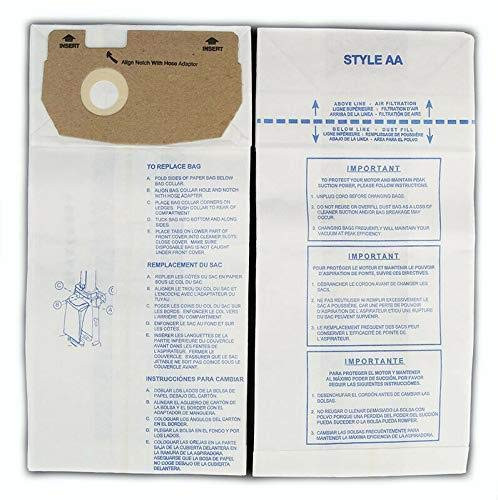 DVC Eureka Style AA Whirlwind Micro Allergen Vacuum Cleaner Bags Made in USA - 18 Bags -