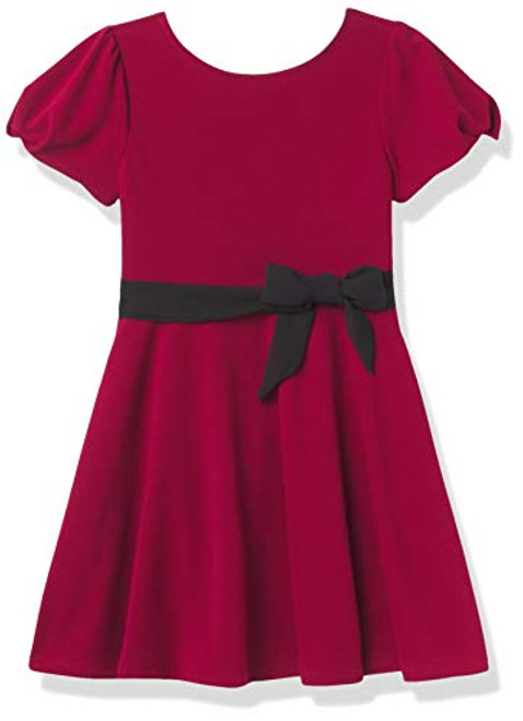 Speechless Girls' Short Sleeve Fit and Flare Dress Red 7