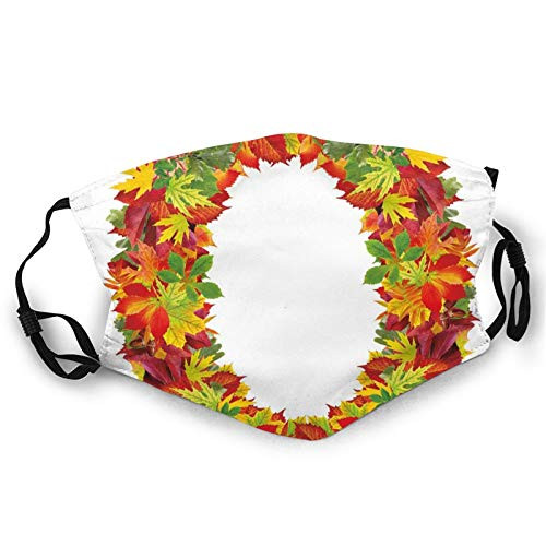 Comfortable Windproof maskAutumn Season Inspired Uppercase O In Tones With Summer And Spring LeavesPrinted Facial decorations for adult Comfortable Windproof maskAutumn Season Inspired Uppercase O In Tones With Summer And Spring LeavesPrinted Facial decorations for adult