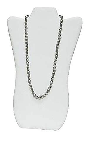 SSWBasics Tall White Faux Leather Necklace Display Easel -8 3-4" W x 14" H-
