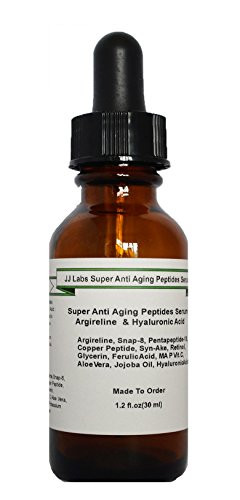 Super Anti Aging Complex Peptides Serum with Argireline and Hyaluronic Acid Snap-8 Pentapeptide-18 Copper Peptide Syn-Ake -1.2oz-
