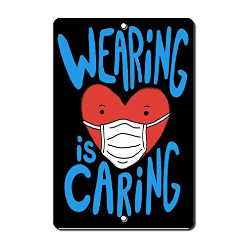 Wearing is Caring Wear a Mask 12 x 18 inch 40mil Styrene Sign -Outdoor Weatherproof Single Sided Thick Vinyl-Plastic-