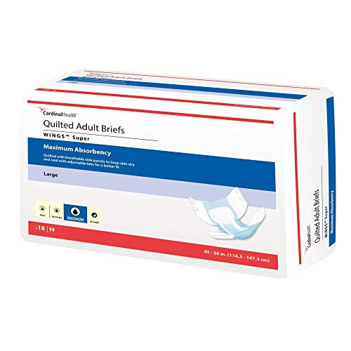 18PK - 87084A - Wings Super Quilted Maximum Absorbency Incontinence Brief Large