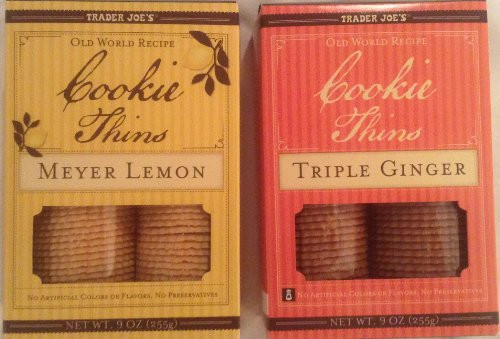 Trader Joe Bundle - Cookie Thins Meyer Lemon and Triple Ginger - 2 Items