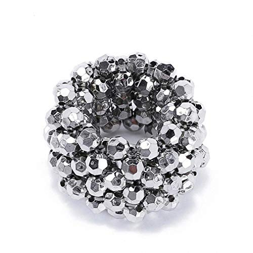 Pudwy Pearls Beads Hair Ties Elastic Hair Bands for Women Hair Rope Scrunchies Ponytail Holders Rubber Hair Accessories Horsetail Ring E Size Fits All