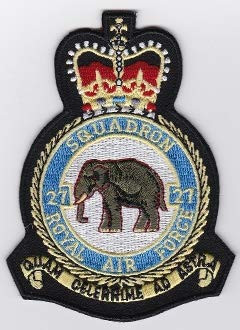 RAF Patch b 27 Squadron Royal Air Force Crest Chinook 105mm 78mm THERMOADHESIVE Embroidered Patches Patch