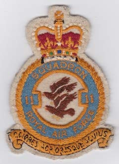 RAF Patch b 11 Fighter Squadron Royal Air Force Crest c Vampire 107mm THERMOADHESIVE Embroidered Patches Patch