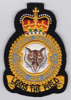 RAF Patch b 12 Squadron Royal Air Force Crest Buccaneer S2 B a 10mm 77mm THERMOADHESIVE Embroidered Patches Patch