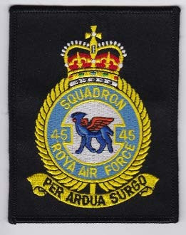 RAF Patch b 45 Squadron Royal Air Force Crest Tornado TWCU 115mm 90mm THERMOADHESIVE Embroidered Patches Patch
