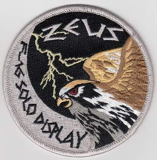 Greek Hellenic Air Force HAF Patch F 16 Demo Team Zeus 2018 b 99mm THERMOADHESIVE Embroidered Patches Patch