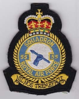 RAF Patch b 55 Squadron Royal Air Force Crest Victor Tanker Vel 110mm 88mm THERMOADHESIVE Embroidered Patches Patch