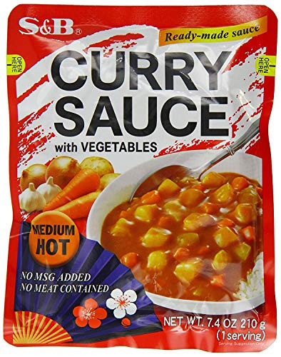 S and B Curry Sauce with Vegetables Medium Hot 7.4-Ounce -Pack of 5-
