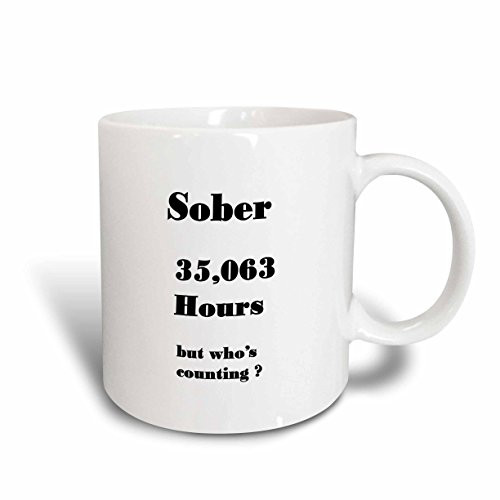 3dRose Image Of Sober 4 Years Or 35063 Hours In Words Ceramic Mug 15 oz White