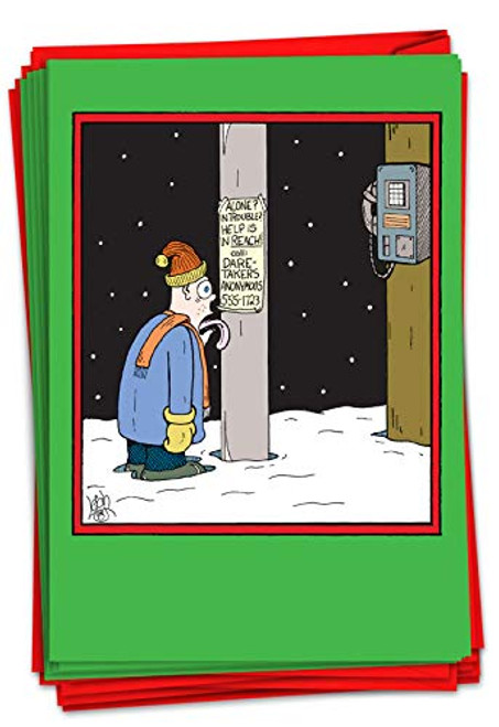 NobleWorks - 12 Cartoon Merry Christmas Cards Funny - Adult Happy Holiday Greetings Boxed Notecards Bulk -1 Design 12 Cards- - In Case of Emergency B1594 NobleWorks - 12 Cartoon Merry Christmas Cards Funny - Adult Happy Holiday Greetings Boxed Notecards Bulk -1 Design 12 Cards- - In Case of Emergency B1594