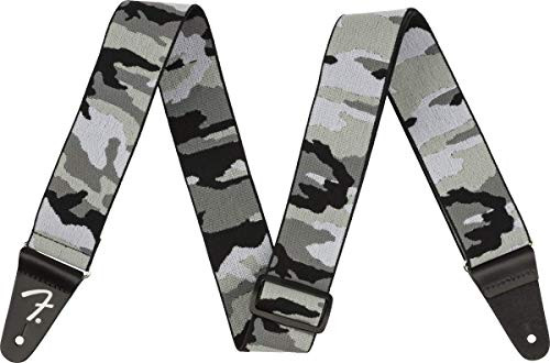 Fender Weighless Camouflage Strap 2 Inch Elastic Guitar Strap 5 cm Width Winter Camo