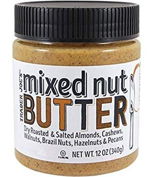 Trader Joe's Mixed Nut Butter Almonds Cashews Walnuts Brazil Hazelnuts  and  Pecans 1 Bottle 12 oz