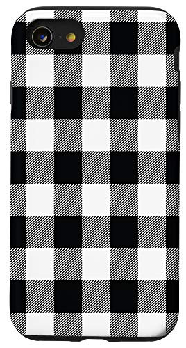 iPhone SE -2020- - 7 - 8 Buffalo Black White Plaid Flannel Gingham Plaid Pattern Case