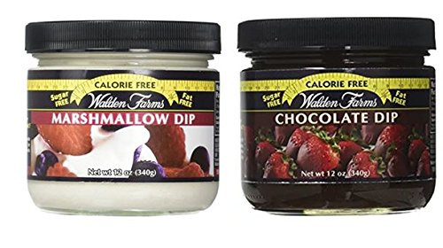 Walden Farms Calorie Free Dip Marshmallow 12 oz  and  Calorie Free Chocolate Dip 12 oz -Pack of 2-