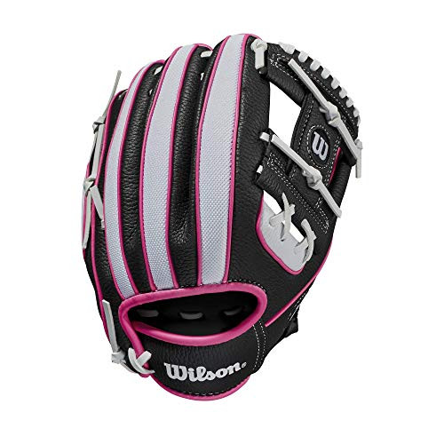 Wilson A200 White-Black-Pink 10" Tee Ball Glove - Right Hand Throw