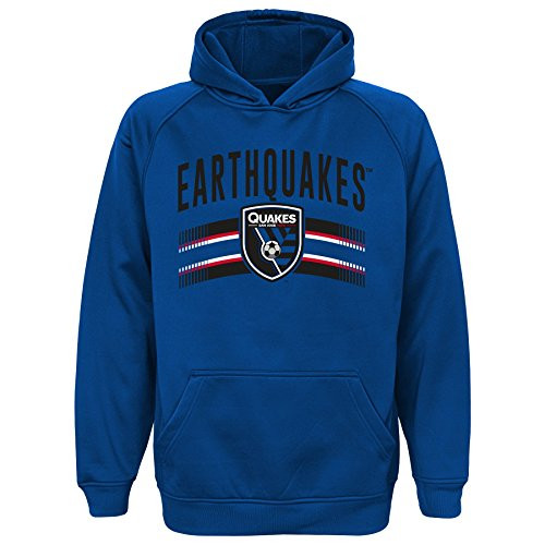 MLS San Jose Earthquakes Boys Performance Hoodie Large-Size -14-16- Master Blue