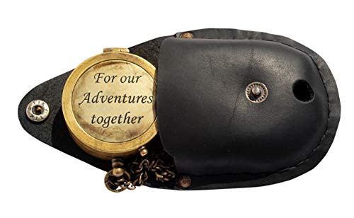 MAH-for Our Adventures Together Compass Camping Compass Engraved Gift Compass with Leather case C-3282