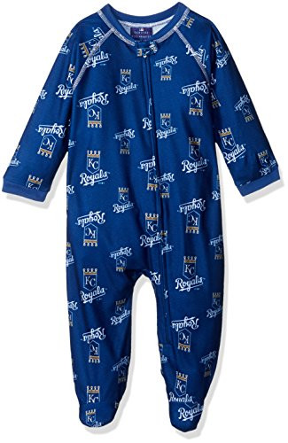 MLB Infant Royals Sleepwear All Over Print Zip Up Coverall 18 Months Deep Royal