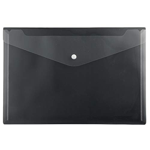 HXR Transparent A4 Folder Test Paper Thickened Plastic Folder Large Capacity Button Office Stationery for Students File Folder -Color - B-