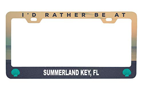R and R Imports Summerland Key Florida Sea Shell Design Souvenir Metal License Plate Frame