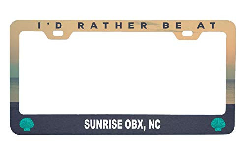 R and R Imports Sunrise OBX North Carolina Sea Shell Design Souvenir Metal License Plate Frame R and R Imports Sunrise OBX North Carolina Sea Shell Design Souvenir Metal License Plate Frame