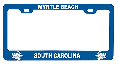 R and R Imports Myrtle Beach South Carolina Turtle Design Souvenir Metal License Plate Frame